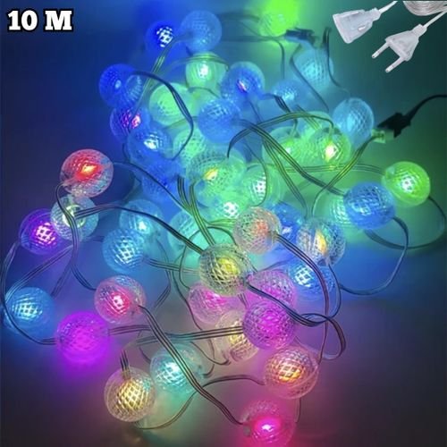 IMG-20241107-WA0067.jpg Guirlande lumineuse Boules D'ananas - Multicoleurs - 8 Modes - Étanche - 10 M - 100 Led - 220 V - Double Fiche – Image 1