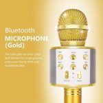 Micro karaoké Sans Fil et Haut-Parleur - Bluetooth - Rechargeable - Doré – Image 3