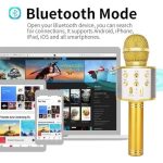 Micro karaoké Sans Fil et Haut-Parleur - Bluetooth - Rechargeable - Doré – Image 8