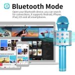 Micro karaoké Sans Fil et Haut-Parleur - Bluetooth - Rechargeable - Bleu – Image 2