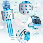 Micro karaoké Sans Fil et Haut-Parleur - Bluetooth - Rechargeable - Bleu – Image 6
