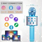 Micro karaoké Sans Fil et Haut-Parleur - Bluetooth - Rechargeable - Bleu – Image 5