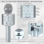 Micro karaoké Sans Fil et Haut-Parleur - Bluetooth - Rechargeable - Argent – Image 2