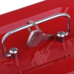 Métal Cach Box - Caisse à Monnaie - Coffre fort - Boîte De Rangement Avec 2 Clés - 250 x 200 x 90 mm - Rouge – Image 3