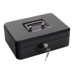 Métal Cach Box - Caisse à Monnaie - Coffre fort - Boîte De Rangement Avec 2 Clés - 250 x 200 x 90 mm - Noir – Image 2