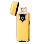 Briquet Électrique De Chargement USB - Métal - Ultra Fine - Écran Tactile - Indicateur LED - GR - Gold – Image 4