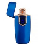 Briquet Électrique De Chargement USB - Métal - Ultra Fine - Écran Tactile - Indicateur LED - GR - Bleu – Image 8