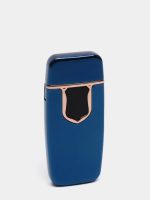 Briquet Électrique De Chargement USB - Métal - Ultra Fine - Écran Tactile - Indicateur LED - GR - Bleu – Image 3