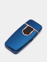 Briquet Électrique De Chargement USB - Métal - Ultra Fine - Écran Tactile - Indicateur LED - GR - Bleu – Image 4