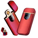 Briquet Électrique De Chargement USB - Métal - Ultra Fine - Écran Tactile - Indicateur LED - GR - Rouge
