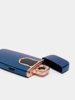 Briquet Électrique De Chargement USB - Métal - Ultra Fine - Écran Tactile - Indicateur LED - GR - Bleu – Image 2