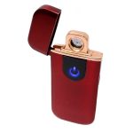 Briquet Électrique De Chargement USB - Métal - Ultra Fine - Écran Tactile - Indicateur LED - GR - Rouge – Image 4