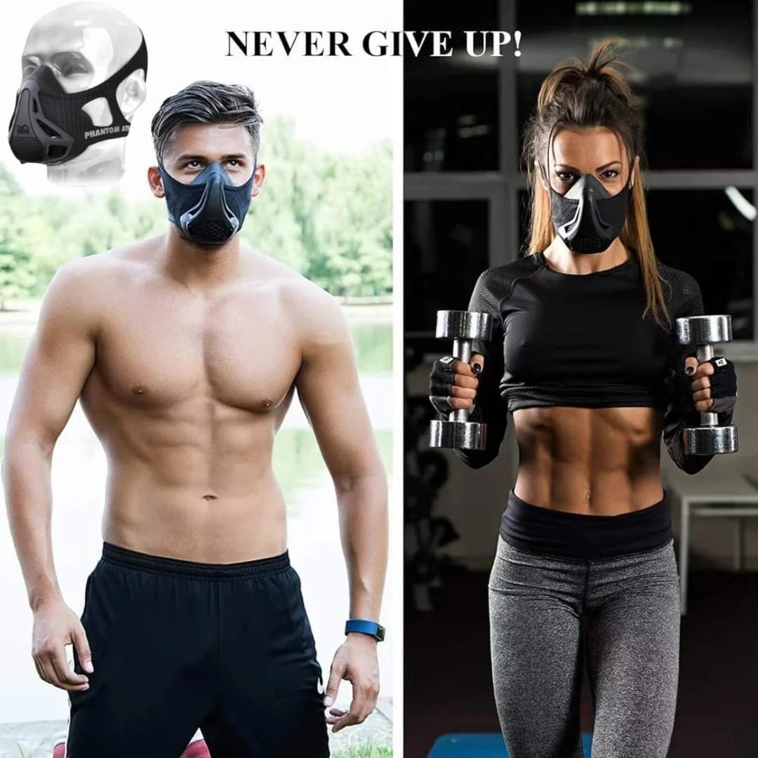 IMG-20241111-WA0027.jpg Masque D'exercice - 25 Niveaux De Résistance - Ajustable - Améliore Les Performances Cardiovasculaires - Pour Hommes et Femmes – Image 1