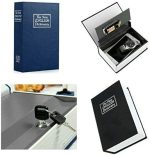 Coffre-Fort Créatif En Forme Livre - Avec 2 Clés - 24 Cm × 15,5 Cm × 5,5 Cm Bleu – Image 8