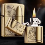 Coffret Briquet De Luxe Métallique 3D Recharge De Liquide