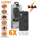 Prise D'extension De Courant - Antistatique - Comprend 6 Ports USBet 3 Prises Britanniques - Rallonge De 3 Metres