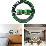 Horloge Murale Numérique Électronique Ronde - Avec Date - Alarme et Température - 12/24 Heures en Intérieur 12 Pouces - Vert – Image 5
