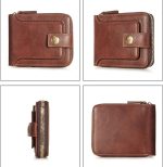 Portefeuille Classique en Cuir PU Pour Homme – Moraillon Court et Fermeture Éclair – Haute Qualité et Multi-Poches - Marron – Image 10
