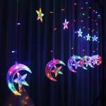 Guirlande Lumineuse Étoiles et Lune - LED - 5 M - Fenêtre - 8 Modes D'éclairage - Multicolores – Image 3