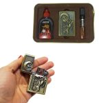 Coffret Briquet De Luxe Métallique 3D Avec Filtre à Cigarette à Tabac Réutilisable Et Recharge De Liquide – Image 5