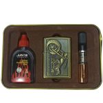 Coffret Briquet De Luxe Métallique 3D Avec Filtre à Cigarette à Tabac Réutilisable Et Recharge De Liquide – Image 8