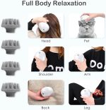 Masseur De Cuir Chevelu Sans Fil 3 en 1 Avec 96 Contacts en Silicone - 3 Modes de Pétrissage - Étanche IPX6 - Rechargeable - Blanc – Image 5