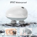 Masseur De Cuir Chevelu Sans Fil 3 en 1 Avec 96 Contacts en Silicone - 3 Modes de Pétrissage - Étanche IPX6 - Rechargeable - Blanc – Image 8