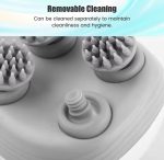 Masseur De Cuir Chevelu Sans Fil 3 en 1 Avec 96 Contacts en Silicone - 3 Modes de Pétrissage - Étanche IPX6 - Rechargeable - Blanc – Image 12