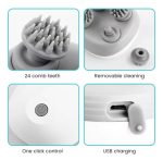 Masseur De Cuir Chevelu Sans Fil 3 en 1 Avec 96 Contacts en Silicone - 3 Modes de Pétrissage - Étanche IPX6 - Rechargeable - Blanc – Image 10