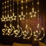 Guirlande Lumineuse Étoiles et Lune - LED - 3 M - Fenêtre - 8 Modes D'éclairage - jaune