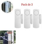 Pack De 3 Capteur D'alarme D'ouverture De Porte et de Fenêtre Sans Fil - Magnétique - Antivol - Protection Domestique