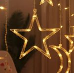 Guirlande Lumineuse Étoiles et Lune - LED - 3 M Sur 1 - Fenêtre - 8 Modes D'éclairage - Jaune – Image 5