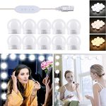 Lumières de Miroir - 10 Ampoules à Intensité Variable – 3 Modes D'éclairage Colorés
