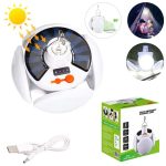 Lampe Solaire En Forme Ballon - Étanche - 5 Modes D'éclairage -Rechargeable - Portable Avec Crochet