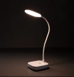 Lampe De Bureau Flexible Lampe De Bureau Flexible - Support Téléphone - Chargement USB - 3 Modes D'éclairage - Bouton Tactile - Blanc – Image 18