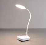 Lampe De Bureau Flexible Lampe De Bureau Flexible - Support Téléphone - Chargement USB - 3 Modes D'éclairage - Bouton Tactile - Blanc – Image 16