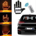 Lumière De Doigt LED De Voiture - 3 Modes Gestuels - Autocollant LED Avec Télécommande