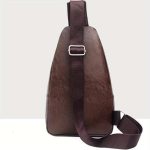 Sac à Bandoulière Multifonction Tondeuse en Cuir PU Souple et Imperméable Pour Homme  Avec Trou Pour Écouteurs - Marron – Image 3