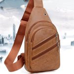 Sac à Bandoulière Multifonction Tondeuse en Cuir PU Souple et Imperméable Pour Homme  Avec Trou Pour Écouteurs - Beige – Image 9