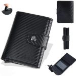 Portefeuille Avec Porte-cartes intelligent 2en1 en Aluminium Métallique Pour Cartes De Crédit – Billets De Banque – Métal Fin – Pliable