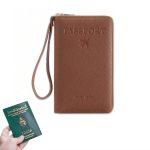 Étui De Passeport Mignon Pour Femmes et Hommes - Étanche - Blocage RFID - Marron