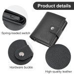 Portefeuille 2 en 1 Intelligent En Cuir Pour Cartes De Crédit – Billets De Banque – Métal Fin Pour Homme – Pliable - Noir – Image 9