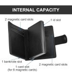 Portefeuille 2 en 1 Intelligent En Cuir Pour Cartes De Crédit – Billets De Banque – Métal Fin Pour Homme – Pliable - Noir – Image 2