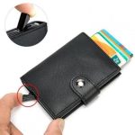 Portefeuille 2 en 1 Intelligent En Cuir Pour Cartes De Crédit – Billets De Banque – Métal Fin Pour Homme – Pliable - Noir – Image 10