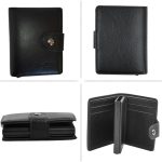 Portefeuille 2 en 1 Intelligent En Cuir Pour Cartes De Crédit – Billets De Banque – Métal Fin Pour Homme – Pliable - Noir – Image 5