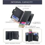 Portefeuille 2 en 1 Intelligent En Cuir Pour Cartes De Crédit – Billets De Banque – Métal Fin Pour Homme – Pliable - Noir – Image 7