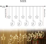 Guirlande Lumineuse Étoiles et Lune - Rideau – LED – 3 M – 8 Modes D’éclairage  – Image 6