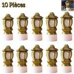 Lot de 10 Lanternes LED Ramadan Dorées - Décoration Festive - Piles - Intérieure & Extérieure