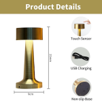 Lampe De Table Led Sans Fil - Rechargeable - 3 Modes D'éclairage Avec Interrupteur Tactile - Portable – Image 8