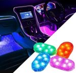 Pack De 4 Lumières LED Tactile Sans Fil Pour Intérieur De Voiture - 7 couleurs - LED - USB